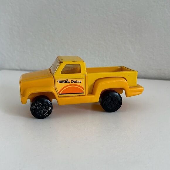 Tonia Dairy Vintage 1978 Yellow Diecast / Plastic Truck 5.5” x 2” - Picture 1 of 6